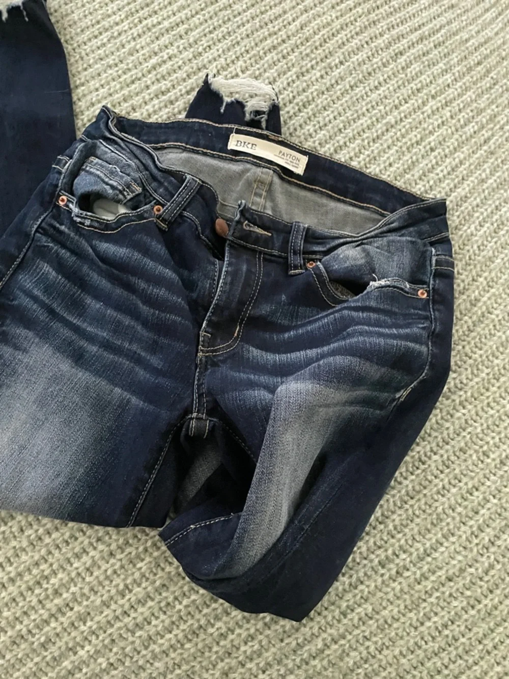 BKE Women's Dark Indigo Ripped Skinny Jeans - Picture 7 of 9